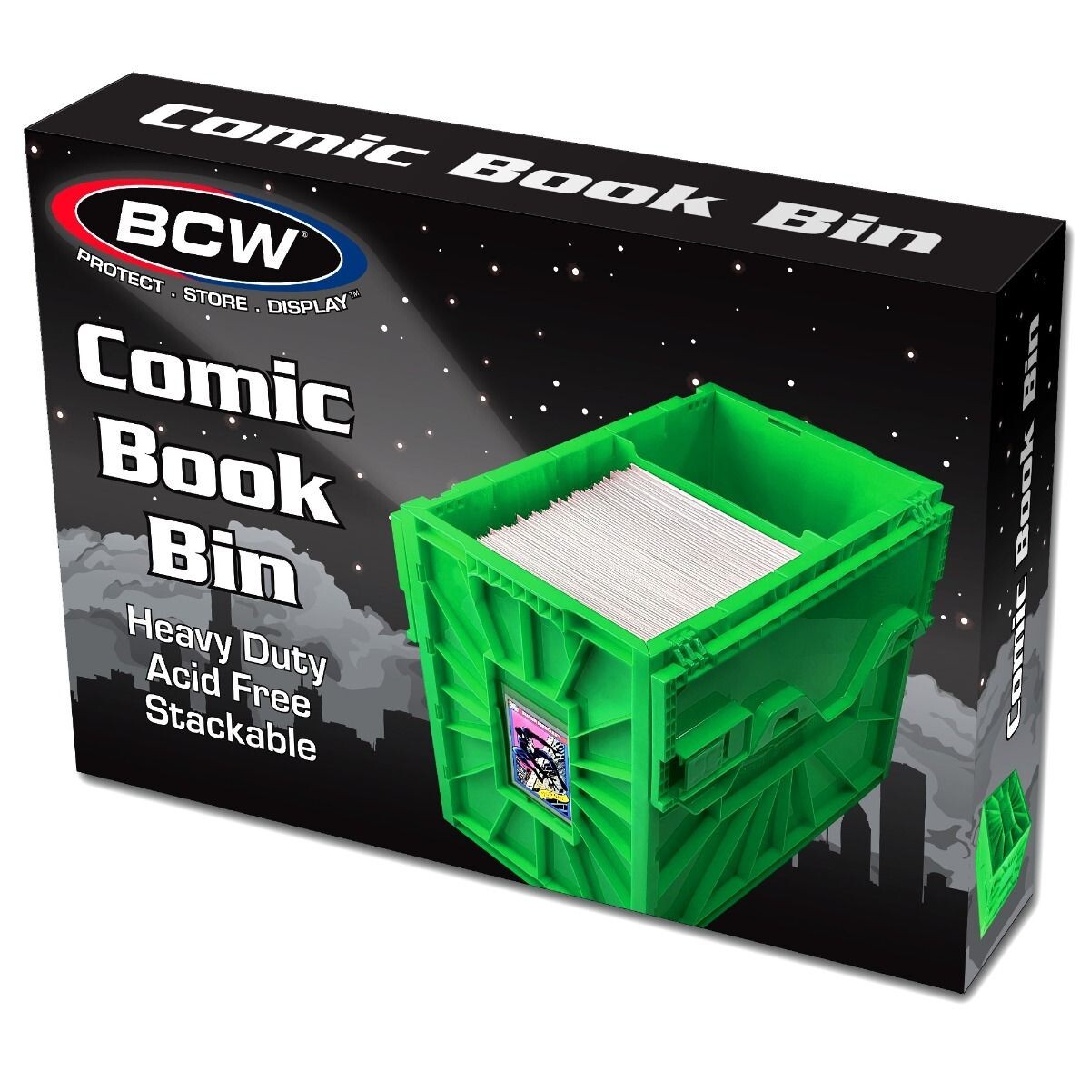 BCW MultiColor Short Comic Book Bin 4 Pack contains 1 Each  Black Blue Green Red