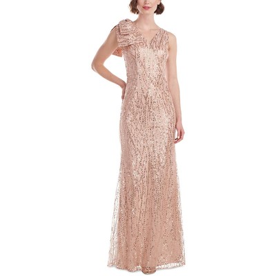 Женское вечернее платье JS Collections с розовым бантом и блестками, 16 BHFO 7999