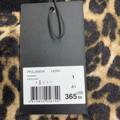 Pre-owned The Kooples Leopard Print Cashmere Sweater Women's Size Small In Multicolor