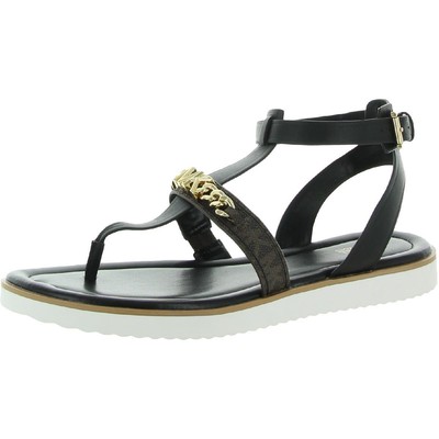 

Женские сандалии MICHAEL Michael Kors Farrow Black Thong 7 Medium (B,M) BHFO 1144, Black/brown, Farrow