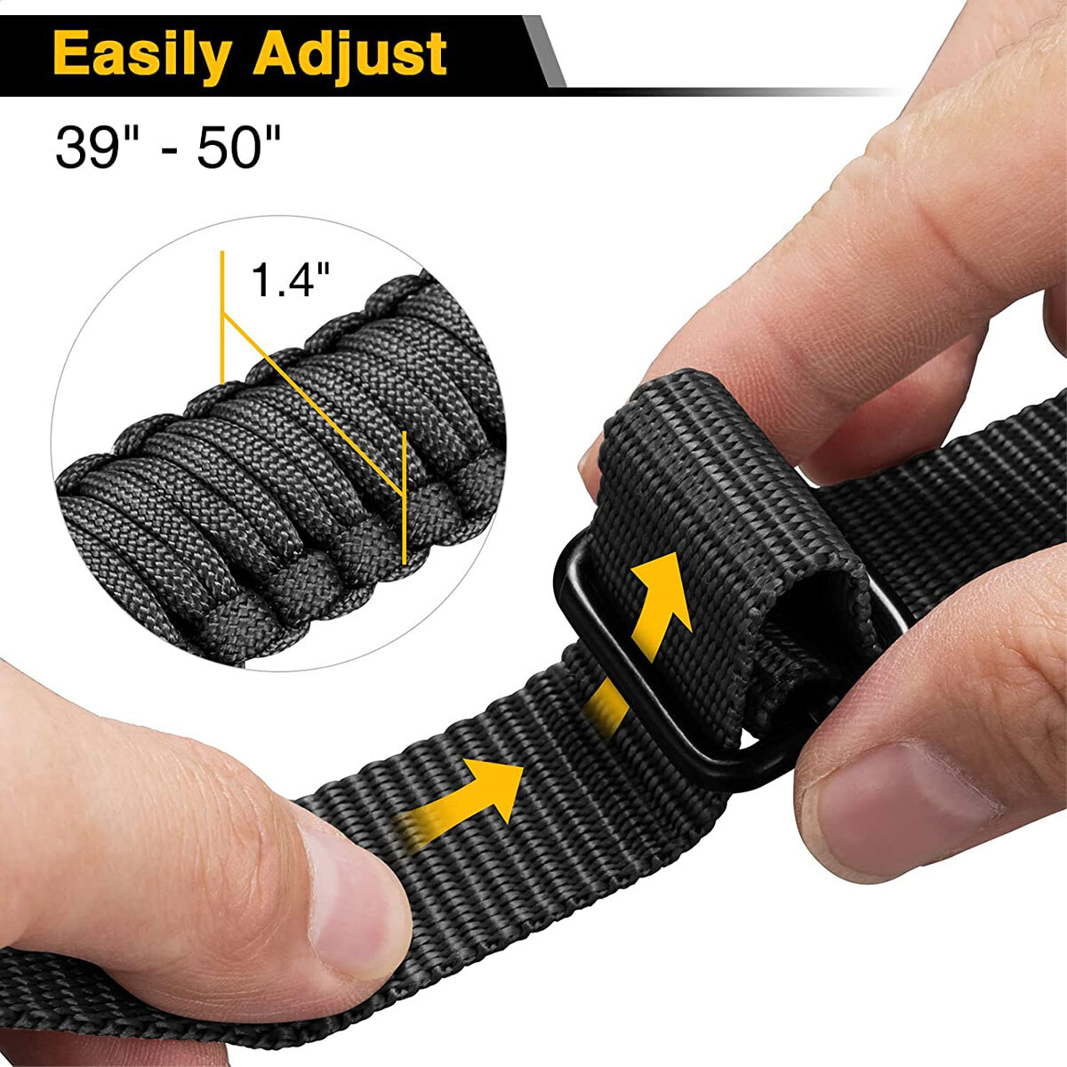 Tactical 550 Paracord Rifle Gun Sling Shotgun Crossbow 2 Point Adjustable Swivel