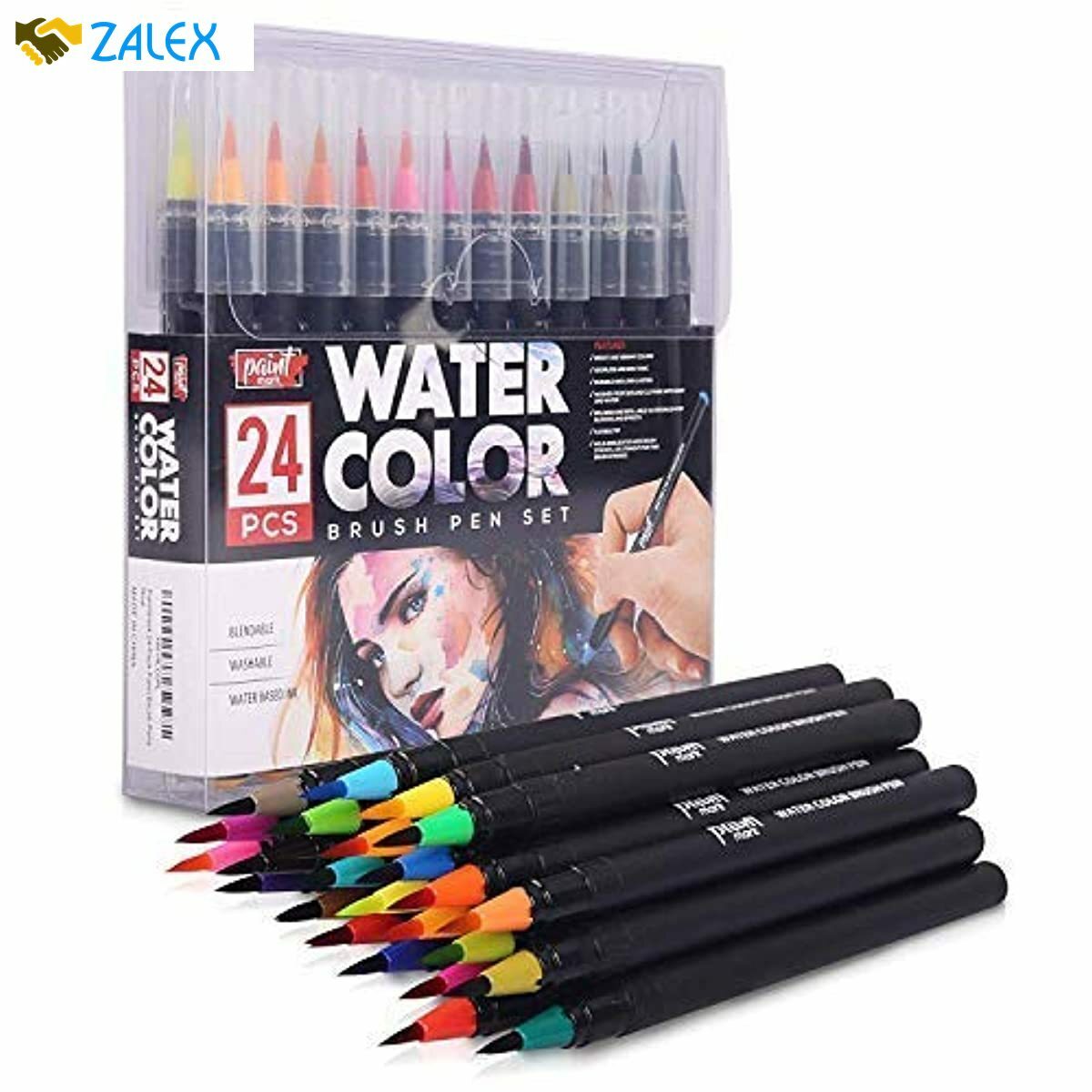 Paint Mark Real Brush Pens 24 Colors For Watercolor Painting With Flexible Nylo Ebay
