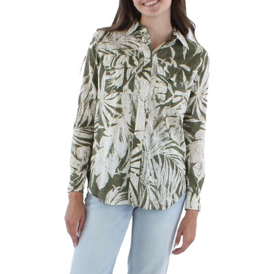 

Lauren Ralph Lauren Женская зеленая рубашка с принтом на пуговицах  BHFO 4210, Farm olive