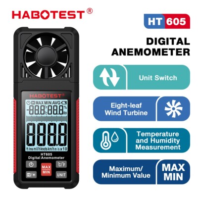 HABOTEST HT605 Digital Wind Speed Anemometer Thermometer Tester