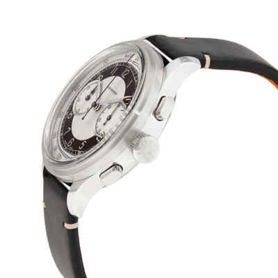 Pre-owned Longines Heritage Classic Chronograph Automatic Silver And Black Dial Men's