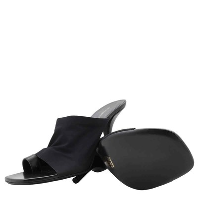 Pre-owned Burberry Tallia Ladies Stretch Toe-ring Mule Sandals In Black