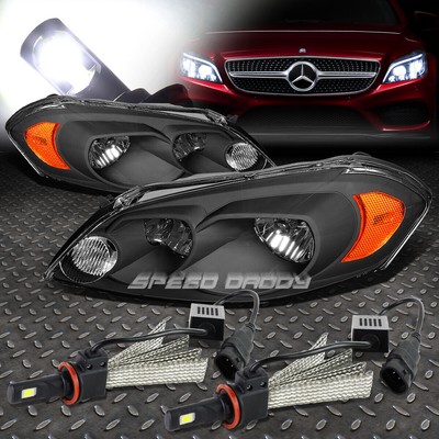 ЧЕРНЫЙ КОРПУС, ЯНТАРНАЯ УГЛОВАЯ ФАРА + БЕЛАЯ СВЕТОДИОДНАЯ СИСТЕМА 6000K ДЛЯ 06-16 IMPALA