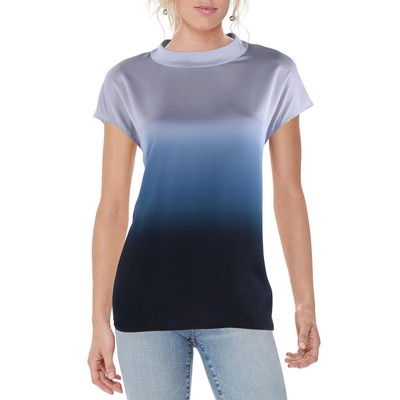 Женская фиолетовая шелковая блузка с имитацией шеи DKNY S BHFO 1491