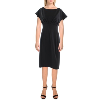 

Женское платье-футляр до колена со сборками и рукавами Calvin Klein BHFO 9557, Черный