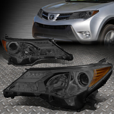 ДЛЯ 13-15 TOYOTA RAV4 ДЫМЧАТАЯ ЛИНЗА ЯНТАРНАЯ УГЛОВАЯ ФАРА ПРОЕКТОРА ФАРЫ ГОЛОВНОГО СВЕТА