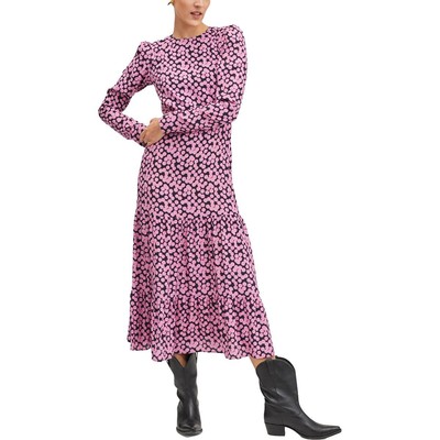 

Женское розовое платье миди в горошек с открытой спиной MNG  BHFO 5701, Black/pink dot