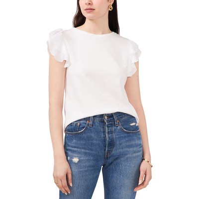 Женская футболка с круглым вырезом и оборками на рукавах от Vince Camuto, топ BHFO 7281