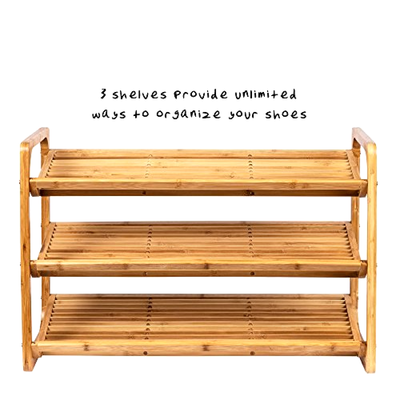 Honey Can Do Sho 01599 Bamboo 3 Tier Shoe Shelf Ebay