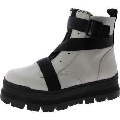 Женские черно-белые ботинки Ugg на молнии и шнуровке 8.5 Medium (B,M) BHFO 3650