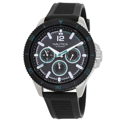 Многофункциональные кварцевые мужские часы Nautica Nct Windros с черным циферблатом NAPWRS403