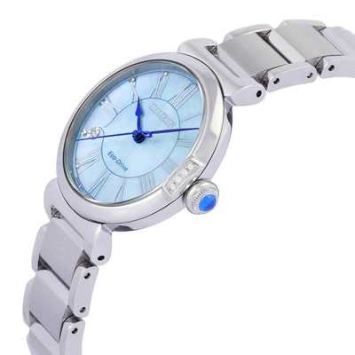 Pre-owned Citizen L Series Eco-drive Mop Dial Ladies Watch Em1060-87n