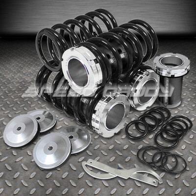 ПЕРЕДНЯЯ + ЗАДНЯЯ АЛЮМИНИЕВАЯ ПРУЖИНА COILOVER 0-3 ДЛЯ 88-00 CIVIC CRX INTEGRA BLACK