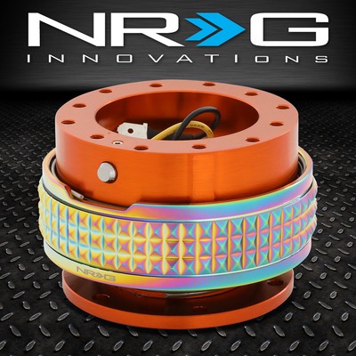 БЫСТРОРАЗЪЕМНОЕ АЛЮМИНИЕВОЕ РУЛЕВОЕ КОЛЕСО NRG С 6 БОЛТАМИ GEN 2.1 ОРАНЖЕВОГО ЦВЕТА/ХРОМИРОВАННОЕ КОЛЬЦО NEO