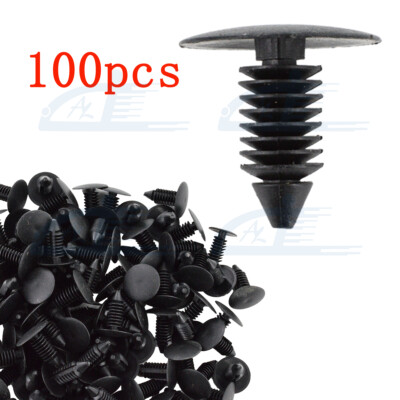 100X 8mm Bumper Clips Auto Car Hole Plastic Rivets Fastener Fender Push Pin NEW