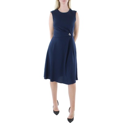 

Женское темно-синее платье до середины икры со сборками Lauren Ralph Lauren  BHFO 0618, Navy