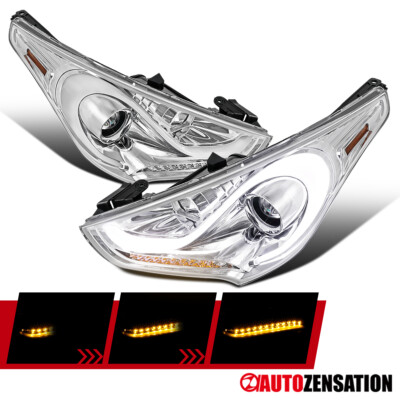 Fit 2012-2017 Hyundai Veloster Projector Headlights LED Sequential Signal Lamps