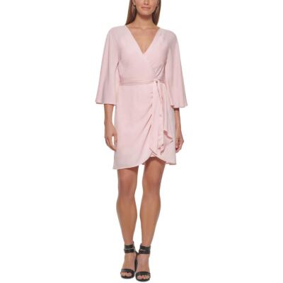 

Женское розовое коктейльное платье до колен DKNY с пышной юбкой  BHFO 5397, Powder
