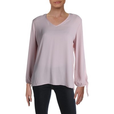 

Женская розовая блузка с v-образным вырезом и манжетами Sioni  BHFO 7773, Dusty pink