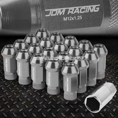 НАБОР ГАЕК JDM ИЗ ОРУЖЕЙНОГО МЕТАЛЛА С ОТКРЫТЫМ КОНЦОМ ИЗ АЛЮМИНИЯ С 20 НАКОНЕЧНИКАМИ + КЛЮЧ M12X1.25 ДИАМЕТРОМ 25 ММ/ ВЫСОТОЙ 50 ММ