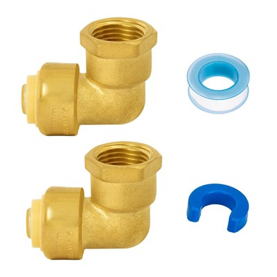 Female Elbow Pushfit Plumbing Fittings 1/2 Inch Pushtoconnect 90 Degree Elbow Fe