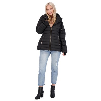 

Женский черный стеганый пуховик Jessica Simpson, верхняя одежда  BHFO 8766