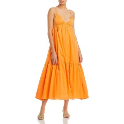 

Женское оранжевое многоярусное летнее платье макси Faithfull the Brand  BHFO 0831, Mango