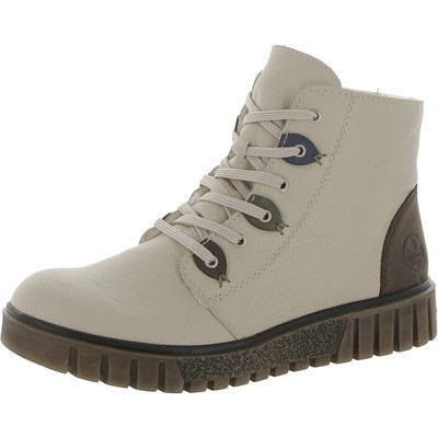 Rieker Womens Fenja 01 Beige Lace-Up Ankle Boots Shoes 7 Medium (B,M) BHFO 7877