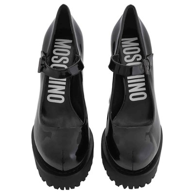 Pre-owned Moschino Ladies Fantasy Color Chunky Patent Leather Platform Pumps, Brand Size In Check Description