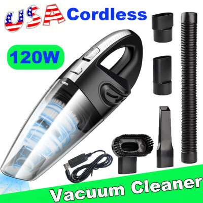 Portable Rechargeable Vacuum Cleaner Wet Dry Handheld Cordless 120W Car Home