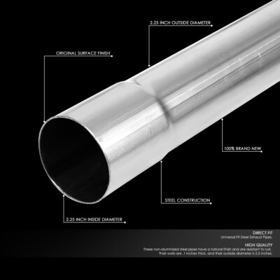 16PCS 2.25"OD STEEL DIY CUSTOM MANDREL EXHAUST TUBING PIPE STRAIGHT & BEND KIT