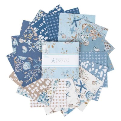 Charm Pack 5'' Stacker 42pc Riley Blake ''Bluescape Coastal'' by Lisa Audit