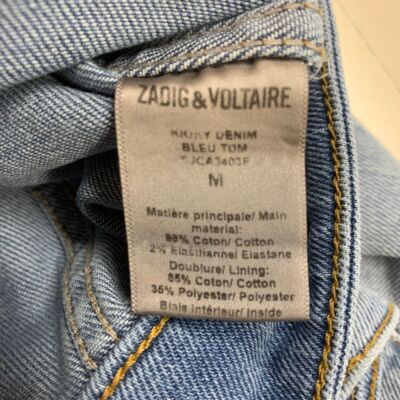 Pre-owned Zadig & Voltaire Kioky Casual Denim Jacket Women's Size Medium Blue