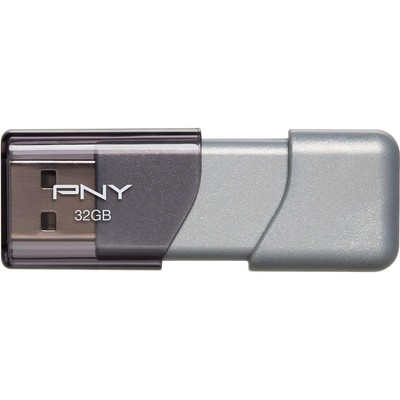 Флэш-накопитель PNY Technologies Elite Turbo Attache 3, 32 ГБ, USB 3.0, серебристый