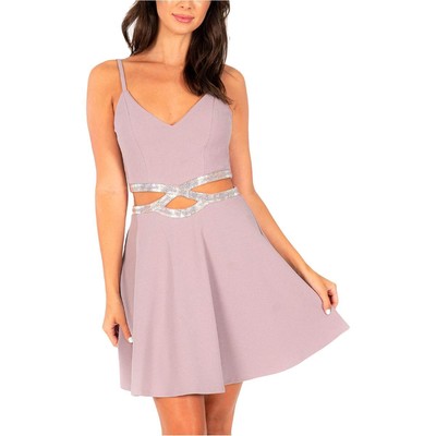 

Speechless Womens Purple Party Short Cut-Out Mini Dress Juniors  BHFO 3247, Dark lilac
