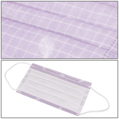 [Lavender Plaid] 50 PCS Disposable Face Mask 3-Ply Non-Medical Protection Cover