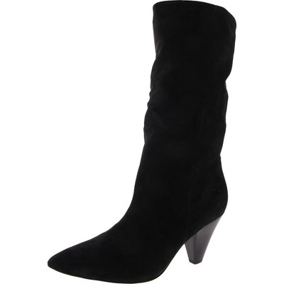 Женские черные замшевые сапоги до середины икры Veronica Beard Shoes 8 Medium (B,M) BHFO 8786