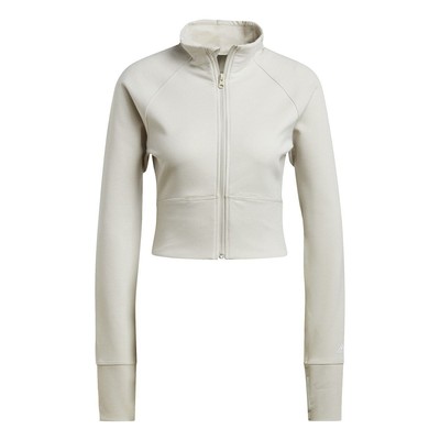 Women's adidas AEROREADY Studio Full Zip Track Top in Grey