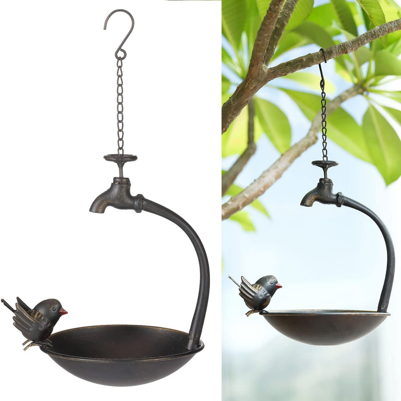 Faucet Hanging Bird Bath, Outdoor Bird Bath, Bird F...