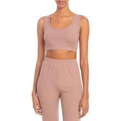 

Женский укороченный бюстгальтер для йоги фиолетового цвета в рубчик Aqua, спортивный  BHFO 6656, Cafe