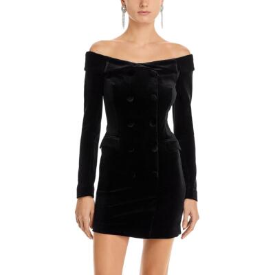 Pre-owned L'agence Womens Micaela Velvet Blazer Cocktail And Party Dress Bhfo 4141 In Black