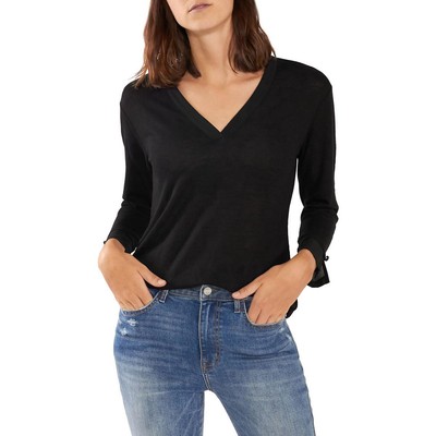 

Sanctuary Clothing Женская черная прозрачная футболка с v-образным вырезом  BHFO 3034, Черный