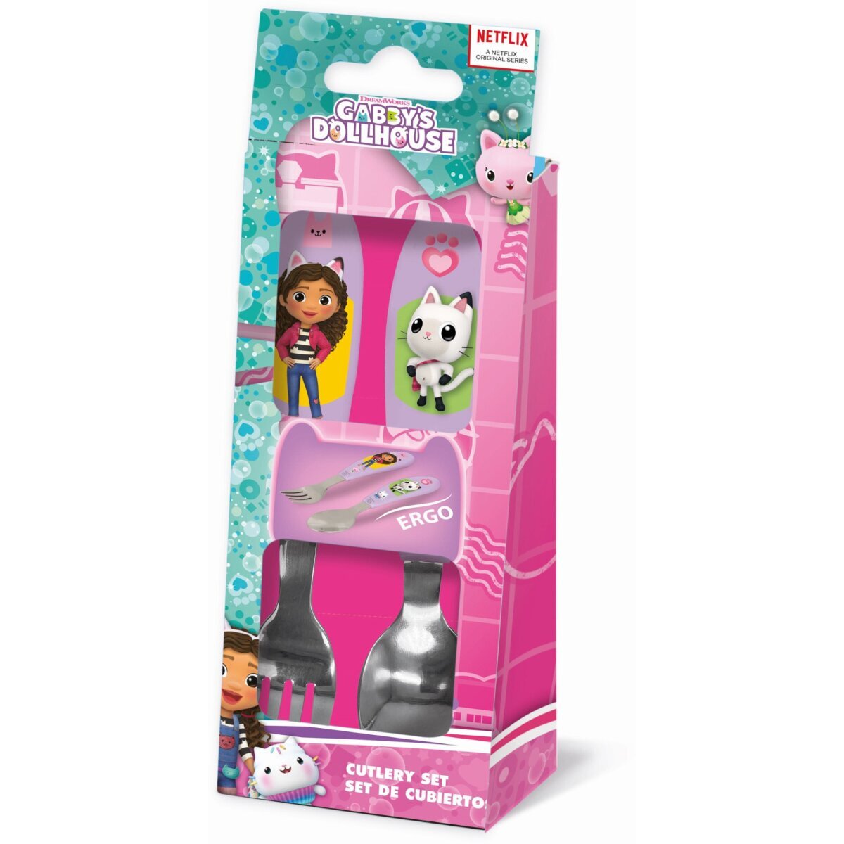 Gabby’s Dollhouse Friends Metall-Ergo-Besteck, 2-tlg.