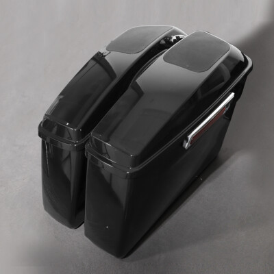 Vivid Black Hard Saddlebags w/ 6x9'' Speaker Lid Fit For Harley Touring 2014-2023
