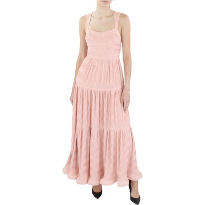 

Jonathan Simkhai Женское Многоярусное Летнее Платье Макси Без Рукавов Celleste BHFO 7825, Porcelain pink