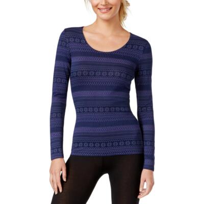

Рубашка-туника с длинными рукавами 32 Degrees Heat Womens Navy с принтом  BHFO 5208, Deep blue fairisle, TLF50801PME